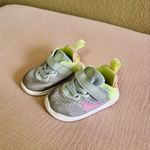 Nike Infant Sneakers Gray with Pink and Green